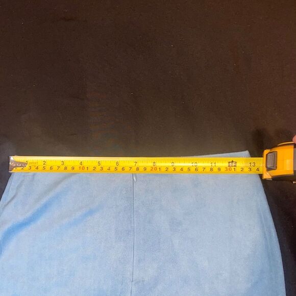 Forever 21 Blue Suede Pencil Skirt Small High Waist Work Office Chic Small - Picture 4 of 5